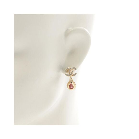 Pre Loved Chanel Coco Mark Gold Plated Earrings in Good Condition Women - Picture 5 of 6